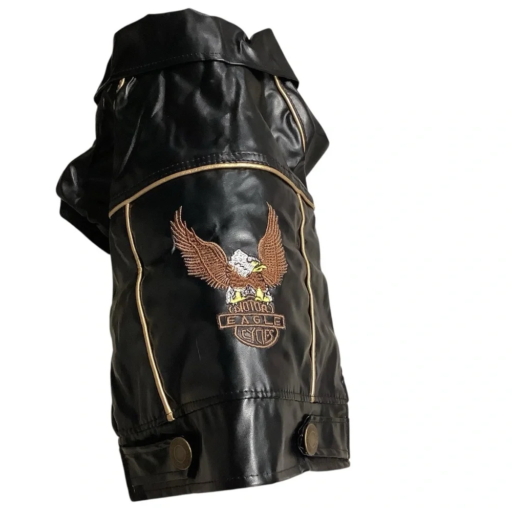 Dog Vest Biker Buddy Black Dawg Jacket with Eagle Patch BRAND NEW   Size Medium